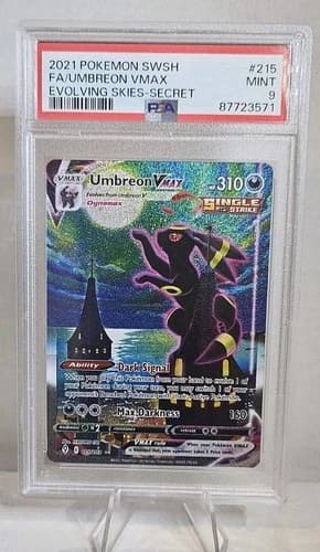 PSA 9 Umbreon VMAX alternate art Evolving Skies graded slab photo